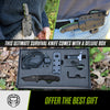 The Wakizashi Survival Neck Knife Giftset for Outdoors (Black Blade + Green Liner)