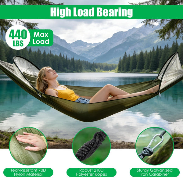 Camping Hammock with Mosquito Net 3-in-1 Portable 440lbs