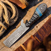 Bull Cutter Knife 1095 Damascus Steel Ranch Knife