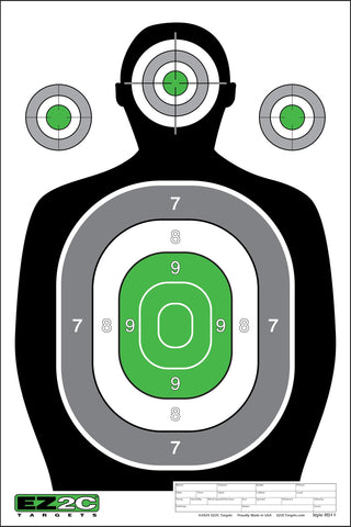 50 EZ2C RD11 12"x18" Silhouette Shooting Target, Premium Paper Targets Pad of 50