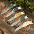 Hand Forged Damascus Steel Folding Knife – Honeycomb, Pinecone & Brass Handle Variations