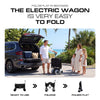 Electric Beach Wagon 500W – Motorized Folding Cart with Balloon Wheels Black