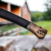 Norse Wolf Viking Axe – Hand-Forged 1075 Steel Bearded Axe with Ash Handle