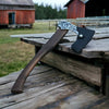 Norse Serpent Viking Axe – Hand-Forged 1075 Steel Bearded Axe, Rosewood Handle