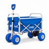 Electric Beach Wagon 500W – Motorized Folding Cart with Balloon Wheels Blue