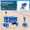 Electric Beach Wagon 500W – Motorized Folding Cart with Balloon Wheels Blue