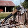 Norse Wolf Viking Axe – Hand-Forged 1075 Steel Bearded Axe with Ash Handle