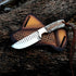 Rasp Steel Cowboy Knife – 8" Skinner with Pine Cone Handle & Crossdraw Sheath
