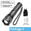 Rechargeable Adjustable Led Flashlights With High Lumen With Battery Display Super Bright Waterproof Flashlight  5 Lighting Modes For Adventure Hiking Camping Hunting New Design