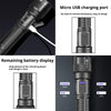 Rechargeable Adjustable Led Flashlights With High Lumen With Battery Display Super Bright Waterproof Flashlight  5 Lighting Modes For Adventure Hiking Camping Hunting New Design