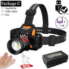 Rechargeable High Lumens Work Headlight Ultra Bright Headlamp LED Headlight Sensor Powerful  Head Lamp Waterproof Flashlight For Adults Running Hiking Camping Fishing