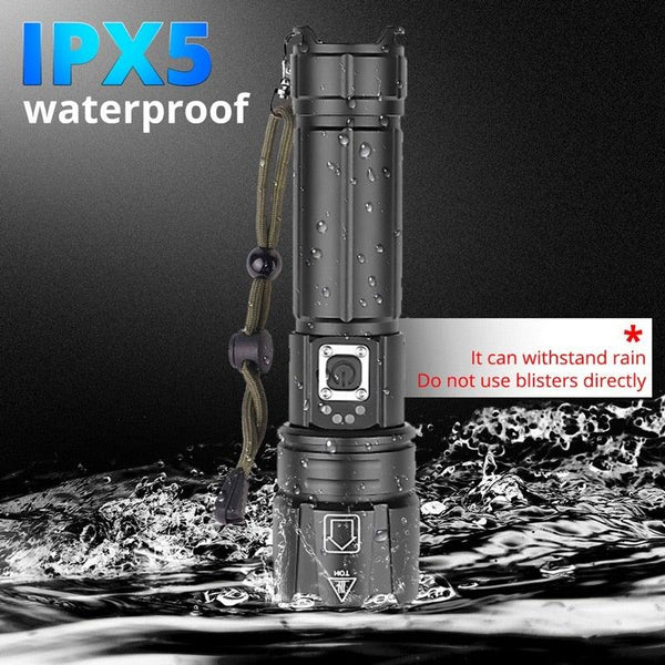 Rechargeable LED Flashlight High Lumen USB Ultra Bright Adjustable Powerful Zoomable Flashlight Water Resistant For  Daily Household and Outdoor Camping Hiking Riding Running