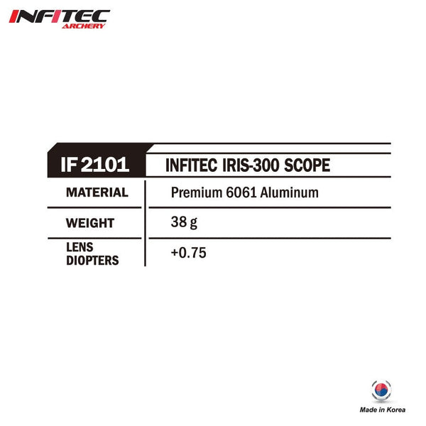 Infitec 29mm Diameter IRIS-300 Compound Bow Scope / Made in Korea