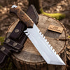 Trailmark Tracker Knife 12.5" Stainless Steel Blade & Burl Wood Handle | JW SteelCrafts