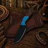 Buckaroo Knife | Rasp Steel with Turquoise and Rosewood Handle