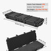 50" Black Hard Rifle Case, Lockable Rifle Case with Detachable XPE Foam, Gun Storage with Wheels, IP67 Waterproof & Dustproof Pistol Storage Cases for Rifles, Shotguns, Airsoft Guns