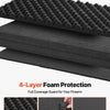 50" Black Hard Rifle Case, Lockable Rifle Case with Detachable XPE Foam, Gun Storage with Wheels, IP67 Waterproof & Dustproof Pistol Storage Cases for Rifles, Shotguns, Airsoft Guns