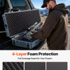 50" Hard Rifle Case, Lockable Rifle Case with Pre-cut Foams,Movable Gun Storage with Wheels, IP67 Waterproof & Dustproof Pistol Storage for Rifle, Shotgun, Airsoft Gun