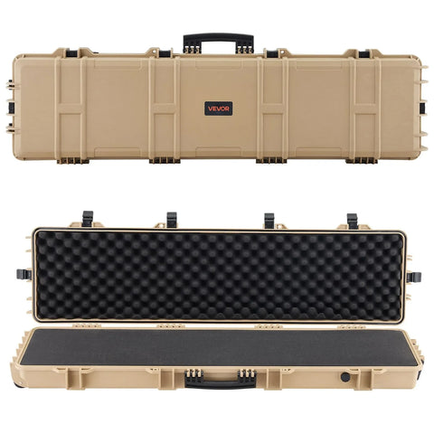 50" Hard Rifle Case, Lockable Rifle Case with Pre-cut Foams,Movable Gun Storage with Wheels, IP67 Waterproof & Dustproof Pistol Storage for Rifle, Shotgun, Airsoft Gun