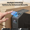 Gun Safe, Slider Handgun Gun Safe with Screen, Fingerprint/Password/Key, 3-Way Quick Access Firearm Case Box with LED for 1 Pistol & Magazine, Mounted Gun Box for Nightstand Bedside Desk Car
