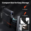 Gun Safe, Slider Handgun Gun Safe with Fingerprint/Password/Key, 3-Way Quick Access Firearm Case Box with Lighting for 1 Pistol & Magazine, Mounted Pistol Gun Box for Nightstand Bedside Desk Car