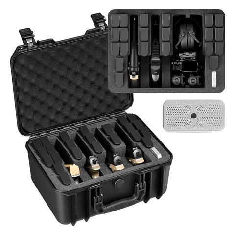 Hard Pistol Case, Heavy Duty Hard Gun Case with XPE Foam Lining, Waterproof Pistol Storage Box with Customizable Interior & Handle for Gun, Lenses, Camera, Gear, TSA Compliant, 15.9x12.5x7.5 in