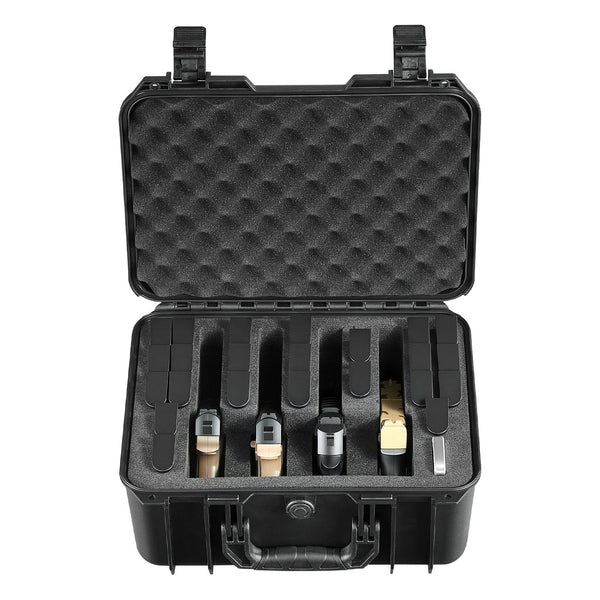 Hard Pistol Case, Heavy Duty Hard Gun Case with XPE Foam Lining, Waterproof Pistol Storage Box with Customizable Interior & Handle for Gun, Lenses, Camera, Gear, TSA Compliant, 15.9x12.5x7.5 in
