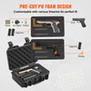 Hard Pistol Cases with Pre-cut PU Foam, Waterproof & Dustproof Hard Gun Case for 1 Pistol, 12.59×9.01×4.4 in Lockable Pistol Case, Black
