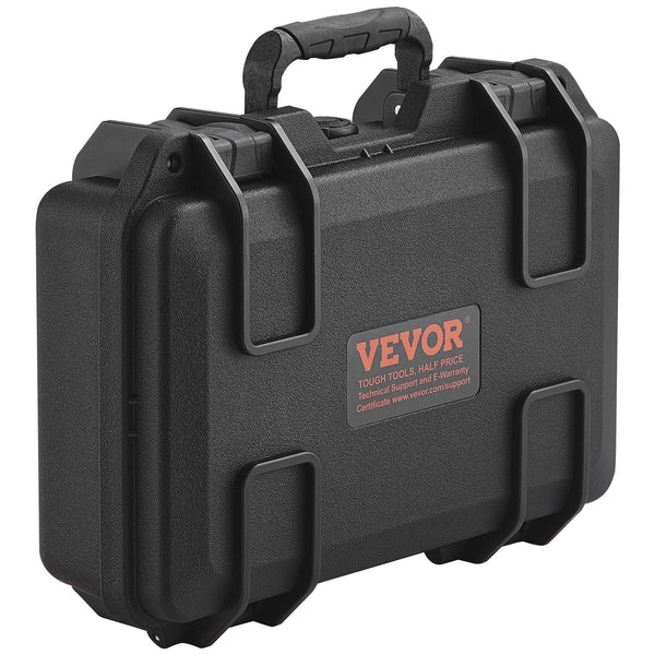 Hard Pistol Cases with Pre-cut PU Foam, Waterproof & Dustproof Hard Gun Case for 1 Pistol, 12.59×9.01×4.4 in Lockable Pistol Case, Black