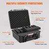 Hard Pistol Cases with Pre-cut Lining, Waterproof & Dustproof Hard Gun Case for 6 Pistol, 19.3×17.1×8.3 in Lockable Pistol Case, Black