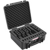 Hard Pistol Cases with Pre-cut Lining, Waterproof & Dustproof Hard Gun Case for 6 Pistol, 19.3×17.1×8.3 in Lockable Pistol Case, Black