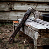 Celtic Knotwork Viking Axe – Hand-Forged Bearded Battle Axe with Carved Handle