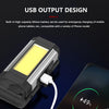 Work Light Rechargeable LED Camping Waterpoof Portable Multifunctional Adjustable USB Light Hanging Hook& Magnetic Base Flashlight For Hurricane Camping Hiking Riding Fishing Jogging Household