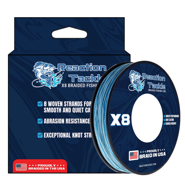 Reaction Tackle BRAIDED IN THE USA Fishing Line- X8