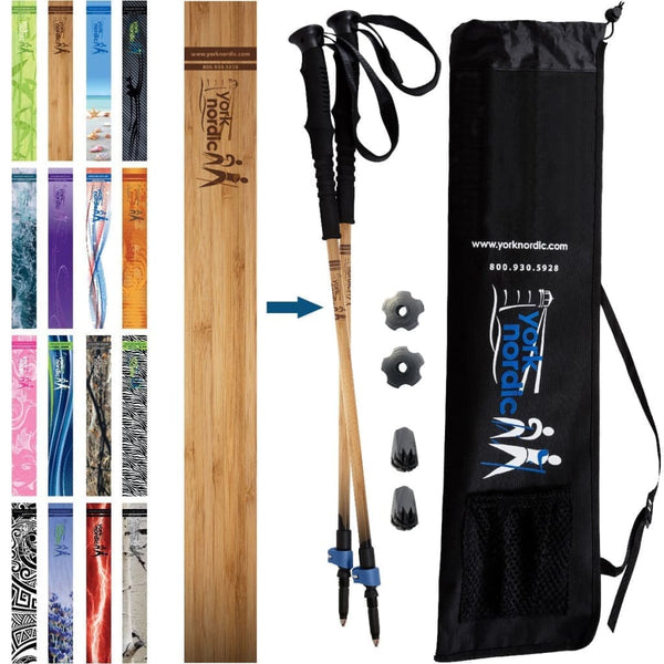 Official Casual Trek Hiking & Walking Poles - Hiking/Trekking Grip w-flip locks, detachable feet and travel bag - pair - For Heights up to 6’2”