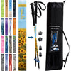 Official Casual Trek Hiking & Walking Poles - Hiking/Trekking Grip w-flip locks, detachable feet and travel bag - pair - For Heights up to 6’2”