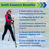 Motivator Swift Connect Travel Poles for Balance and Rehab - Patented Stability Grips - Lightweight, Adjustable and Collapsible includes Detachable Feet and Travel Bag