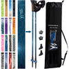 Official Nordic Walking Poles - True Nordic Glove Grip w-flip locks, detachable feet and travel bag - pair - For Heights up to 6’2”