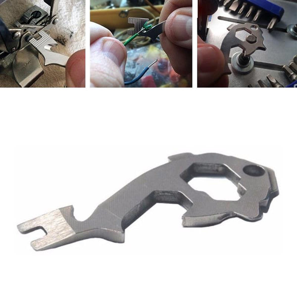 Pocket Key Gear ScrewdriverBelt Wrench Multipurose  Multi Tool Kit EDC Opener Outdoor Multifunction Cutter Survive Wire Stripper - HuntPost Marketplace
