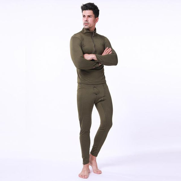 Tactical Training Mens Warm Underwear Suit Outdoor Hiking Hunting Windproof Thermal Fleece Shirt + Pants Sets Military Clothes - HuntPost Marketplace