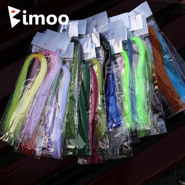 Bimoo 4Packs Flashabou Tinsel Fly Tying Crystal Flash for Jig Hook Lure Making Material Krystal Strands Gold Silver Rainbow Pink - HuntPost Marketplace