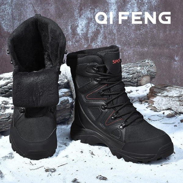 Winter Men Boots with Fur Warm Plush Mid-Calf Snow Boots Men Casual Work Fishing Rain Shoes Waterproof Footwear Hunting Boots 38 - HuntPost Marketplace