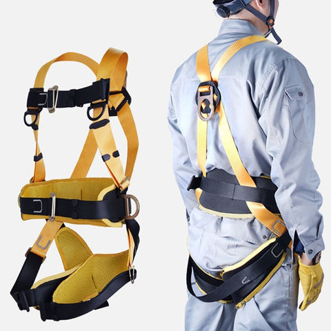 Adjustable Aerial Work Safety Belt Five-Point Safety Fall Protection Belt Camping Climbing Rope Construction Work Safety Belt