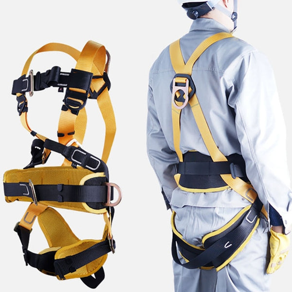 Adjustable Aerial Work Safety Belt Five-Point Safety Fall Protection Belt Camping Climbing Rope Construction Work Safety Belt