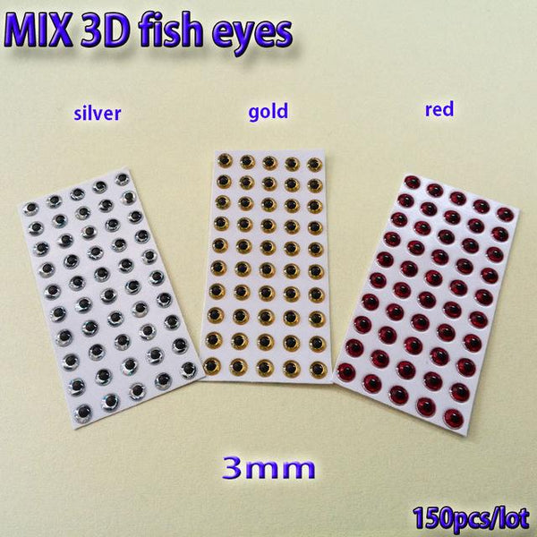 2019MIX fishing lure eyes fly fishing fish eyes fly tying material ,lure baits making silver+gold+red mix toatl 150pcs/lot - HuntPost Marketplace