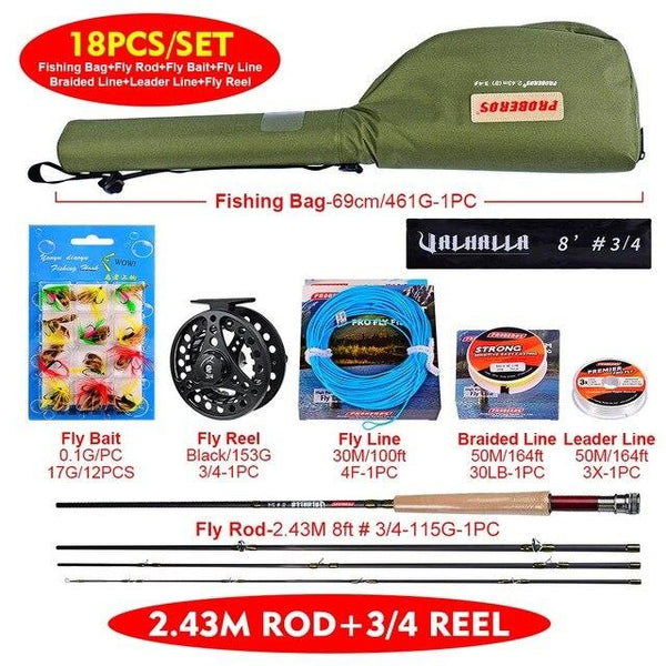 Fly Rod New Comdaba 4 Sections 2.43M-2.74M 1PC Metal Handle High Carbon Telescopic Fly Fishing Rod Set With Bag New - HuntPost Marketplace