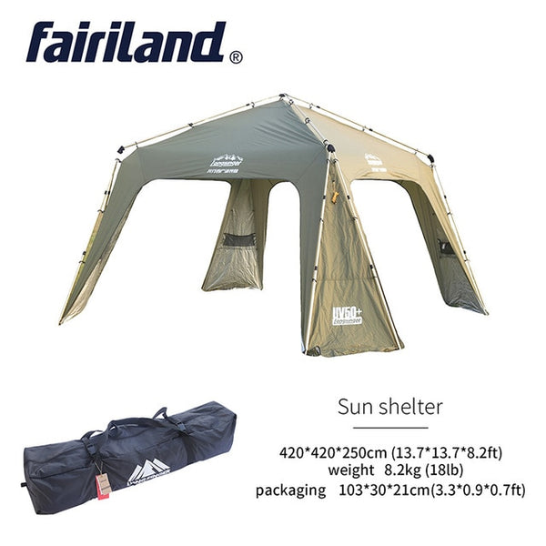 Big Sun Shelter Automatic Instant Ultralarge Outdoor Camping Tent with Windbreak sheet, Mosquito proof net , Inner tent