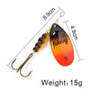 FISH KING Spinner Bait 3.9g 4.6g 7.4g 10.8g 15g Spoon Lures pike Metal With Treble Hooks Arttificial Bass Bait Fishing Lure - HuntPost Marketplace