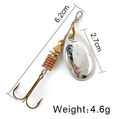 FISH KING Spinner Bait 3.9g 4.6g 7.4g 10.8g 15g Spoon Lures pike Metal With Treble Hooks Arttificial Bass Bait Fishing Lure - HuntPost Marketplace