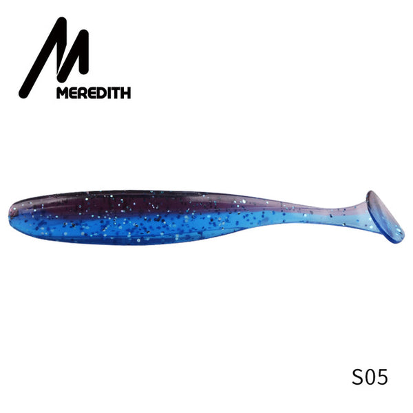 MEREDITH Easy Shiner Soft Lures 50mm 75mm 100mm 130mm Baits Fishing Lure Leurre Shad Double Color Silicone Bait T Tail Wobblers